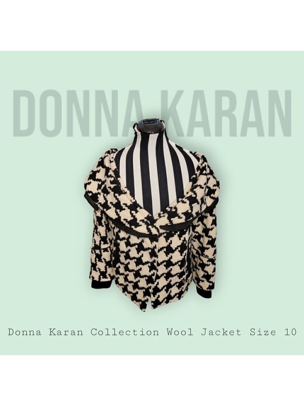 Donna Karan Collection Wool and Cashmere Houndstooth Jacket - Size 10
